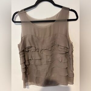 3.1 Phillip Lim Taupe Layered Ruffle Sleeveless Camisole